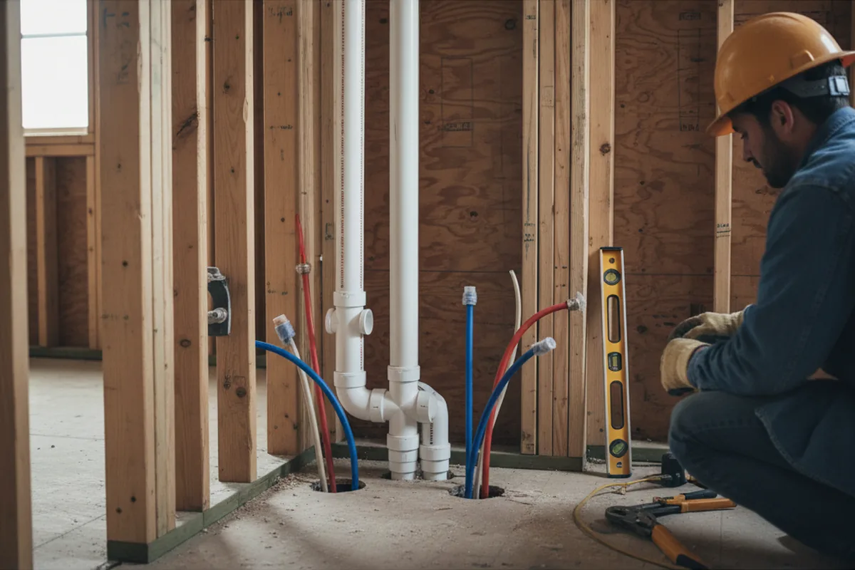 Drain and supply rough-in during Leak Detection in Apache Junction